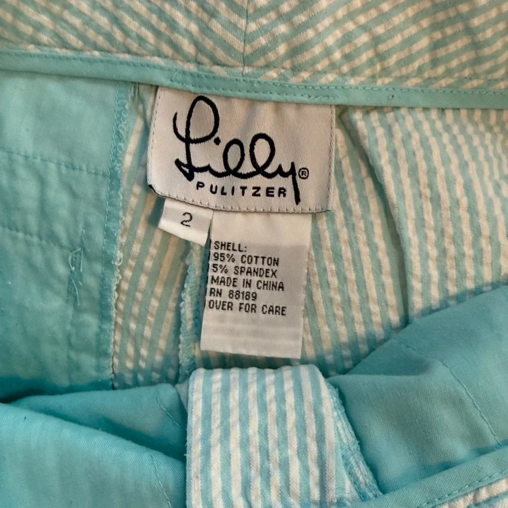 Lilly Pulitzer Women's Light aqua Striped Shorts - Picture 4 of 4